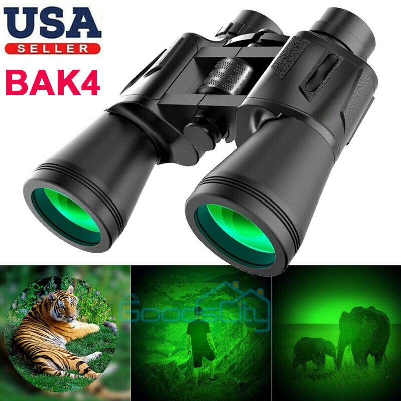 100x180 Zoom Binoculars Day Night Vision Bak4 Prism High Power Waterproof + Case
