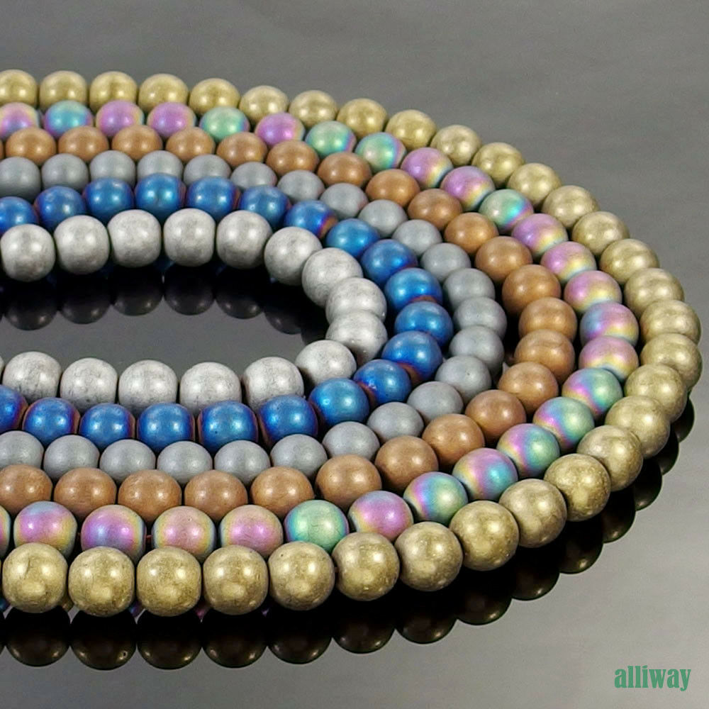 Matte Hematite Gemstone Round Spacer Beads 16'' 4mm 6mm 8mm 10mm Jewelry Making
