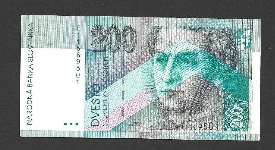 200 Korun Extra Fine Crispy Banknote From Slovakia 1995 Pick-30