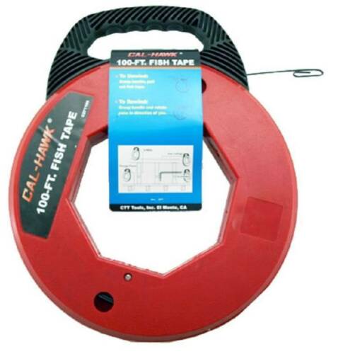 100ft Fish Tape Wire Cable Puller Electricians Reel Tape Free Quick Shipping