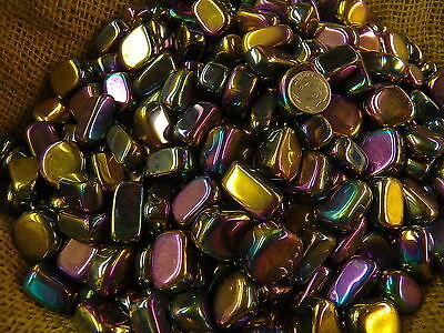 500 Carat Lots Of Polished Tumbled Rainbow Hematite + Free Faceted Gemstone