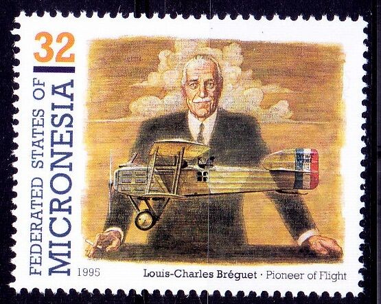 Louis C Breguet, French Aircraft Designer, Micronesia 1995 Mnh
