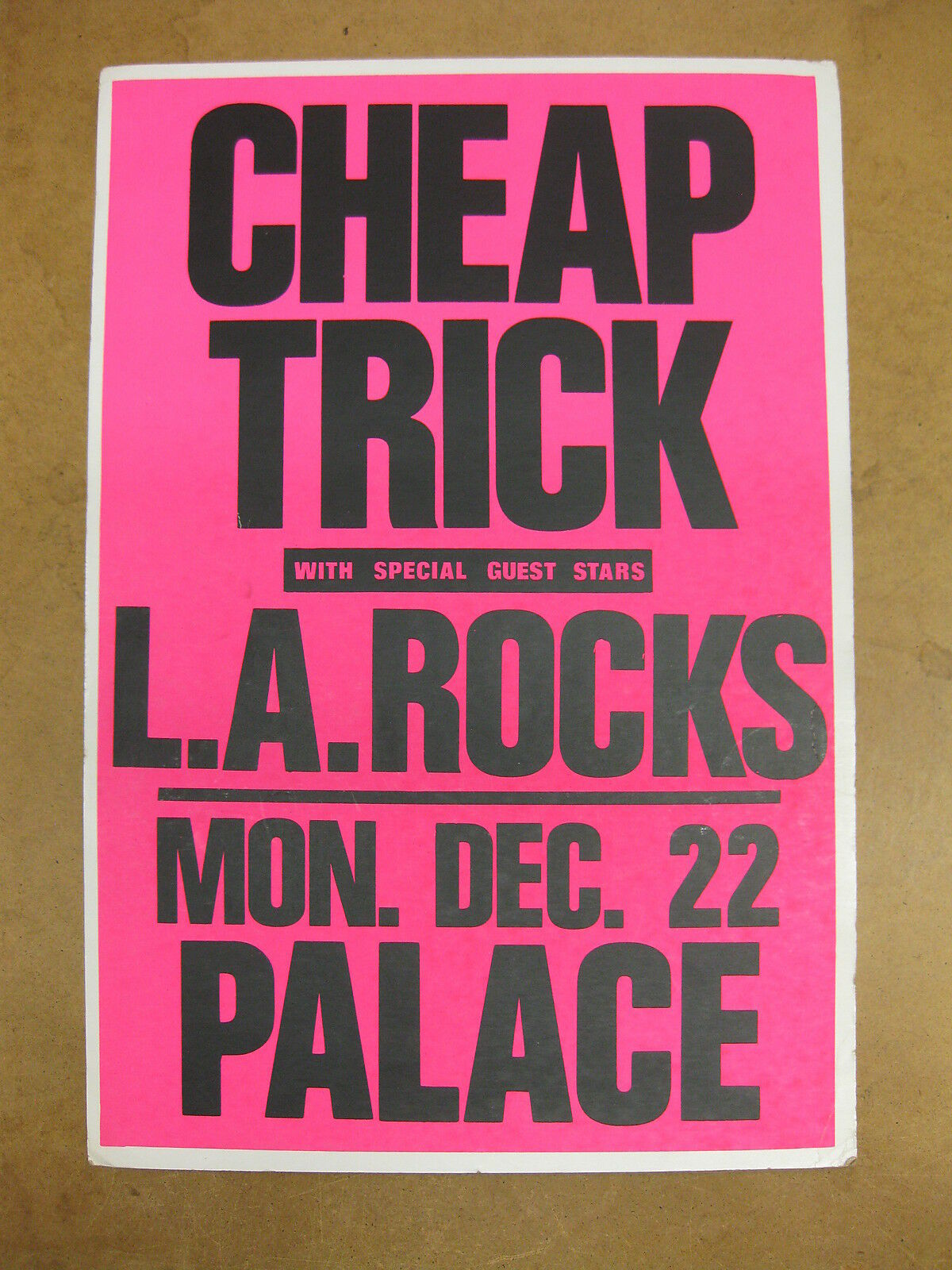 Cheap Trick The Palace Los Angeles 1986 Cardboard Concert Poster Nielsen Zander