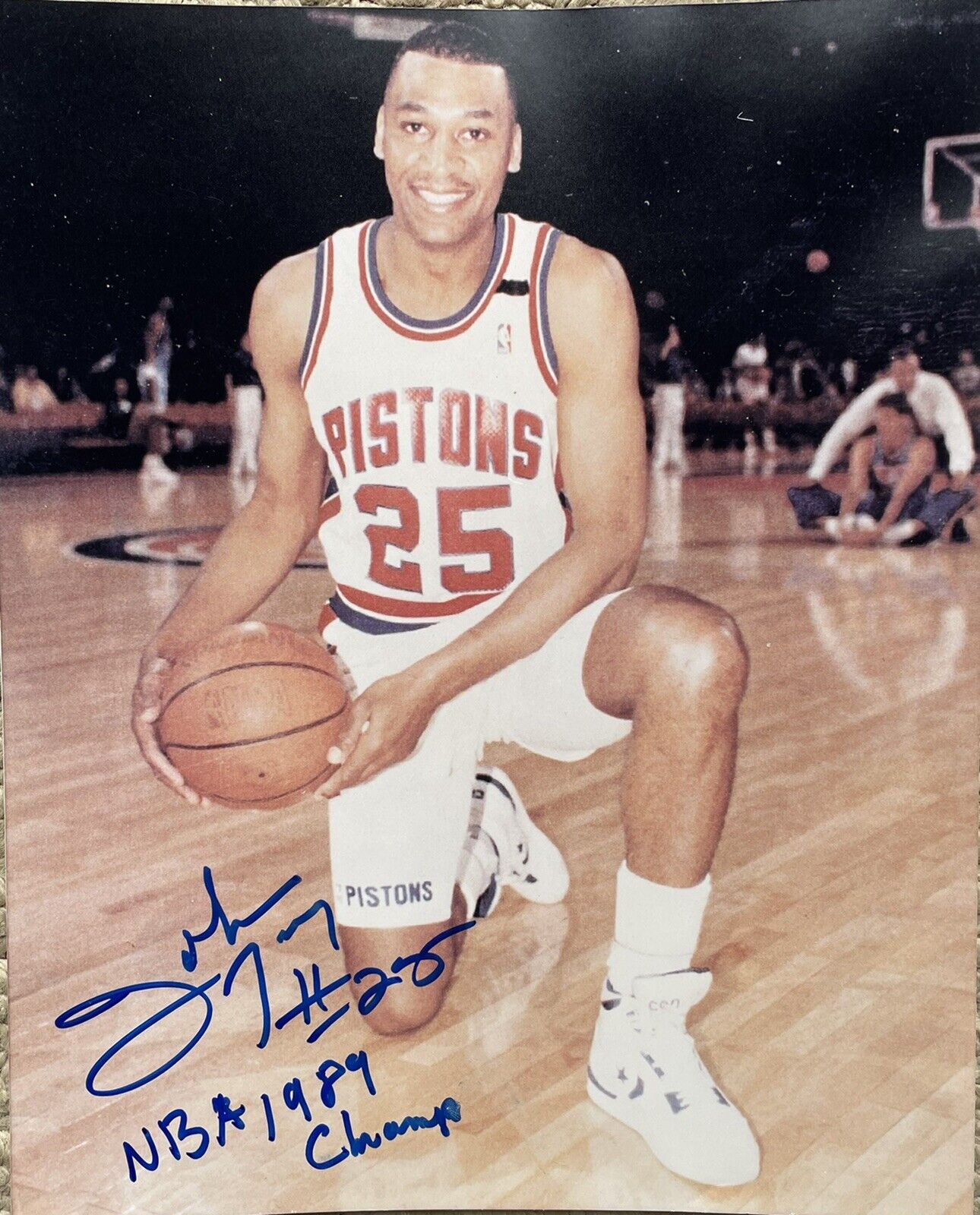 Detroit Pistons World Champs Rare 8x10   Autographed John Long W Inscrip