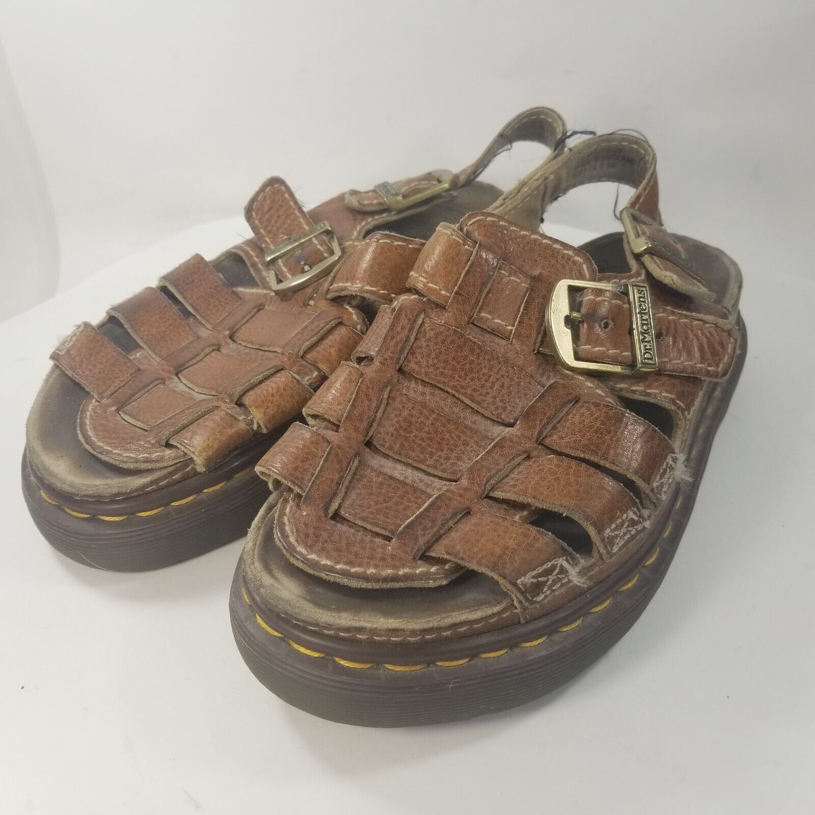 Dr Martens Leather Fisherman Sandals~us Women's Size 9 Mens 8 ~made In England