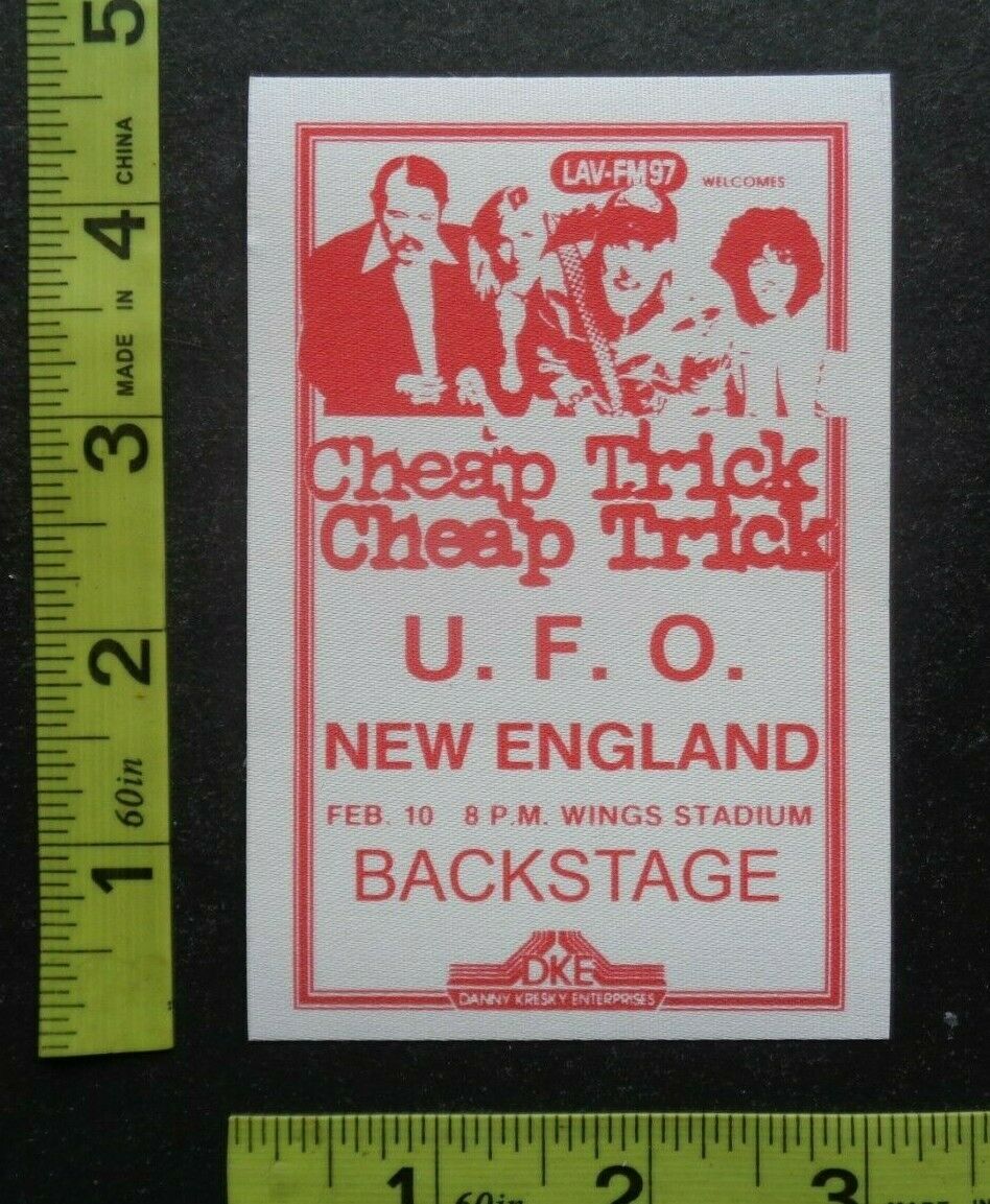 Cheap Trick,ufo,original Rare Adhesive Cloth Backstage Pass.1970's
