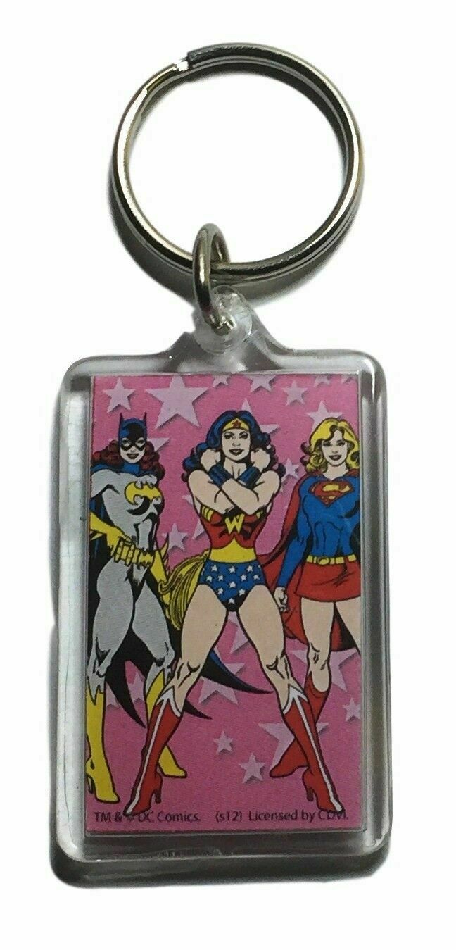 Female Superheroes Plastic Keychain