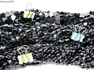 Grade Aaa Natural Magnetic Hematite Gemstone Curved Flat Heart Beads 6mm 8mm