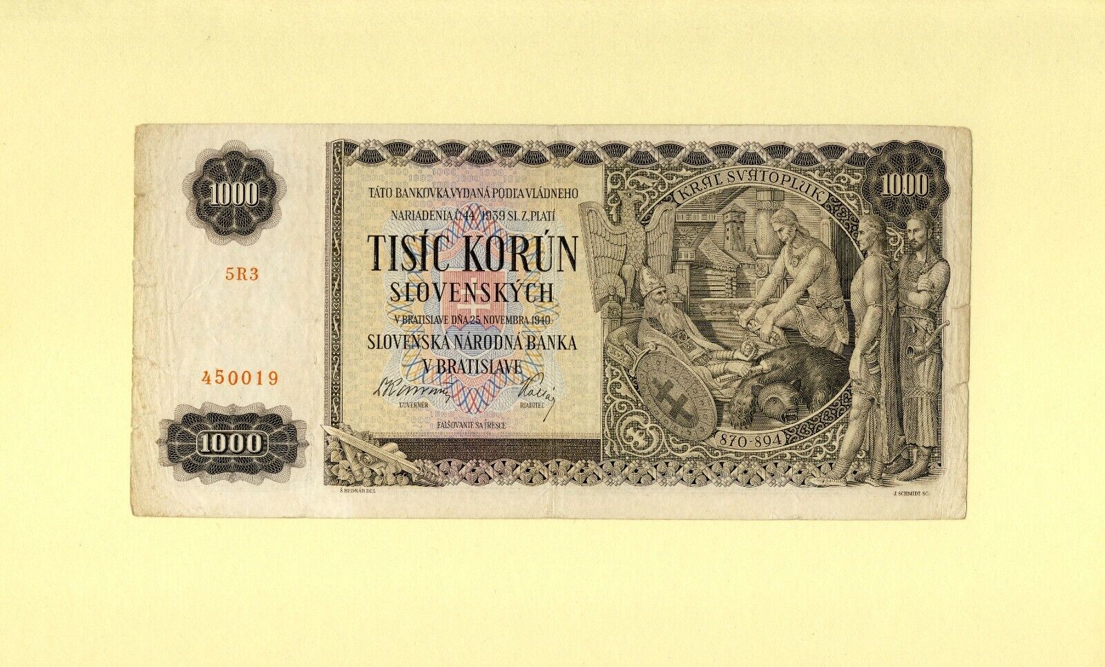 Slovakia 1000 Korun 1940 P-13a Vf++ Slovenska NÁrodnÁ Banka Slovak National Bank