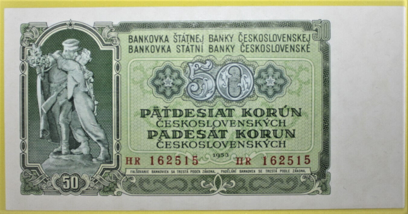 S9 - Czechoslovakia 50 Korun 1953 Crisp Uncirculated Banknote - P. 85 ***scarce