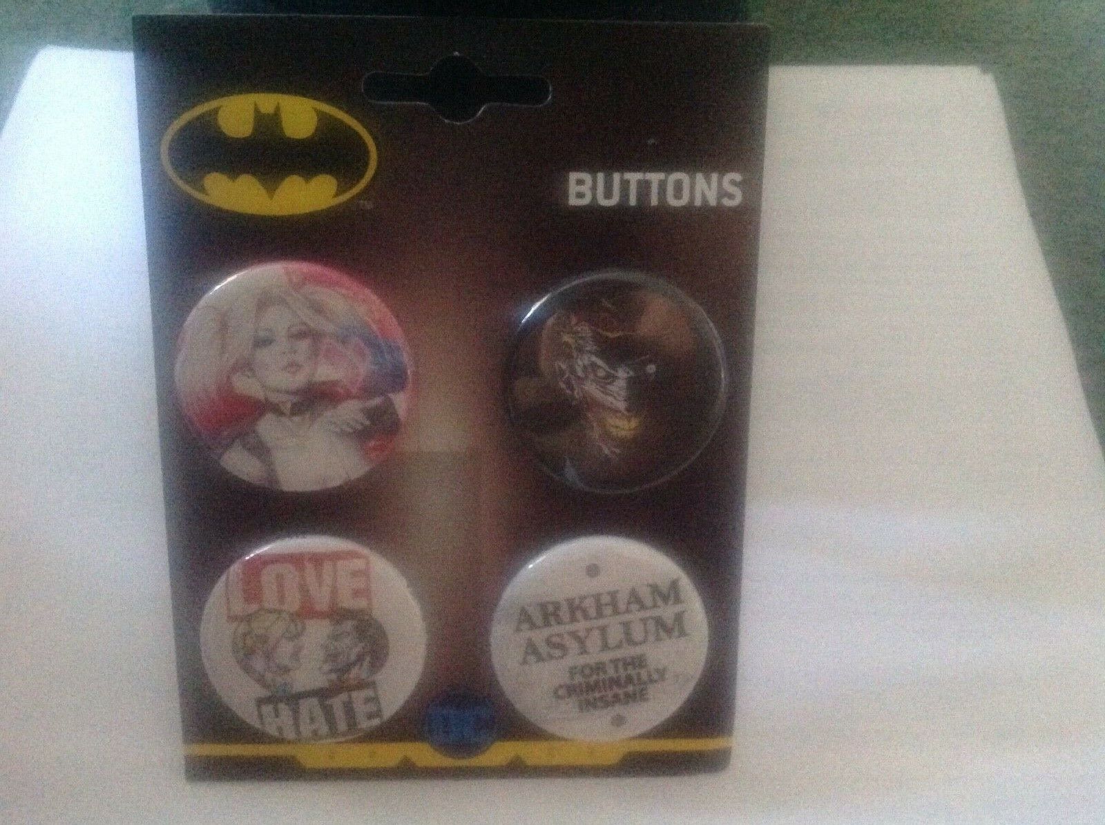 D.c./wb/harley And Joker -new-  (4pc) Buttons/pins Set