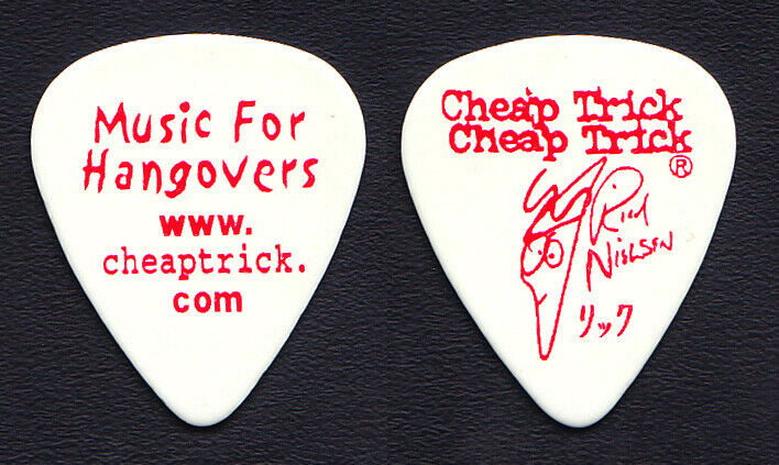 Cheap Trick Rick Nielsen Music For Hangovers White Guitar Pick - 1999-2000 Tour