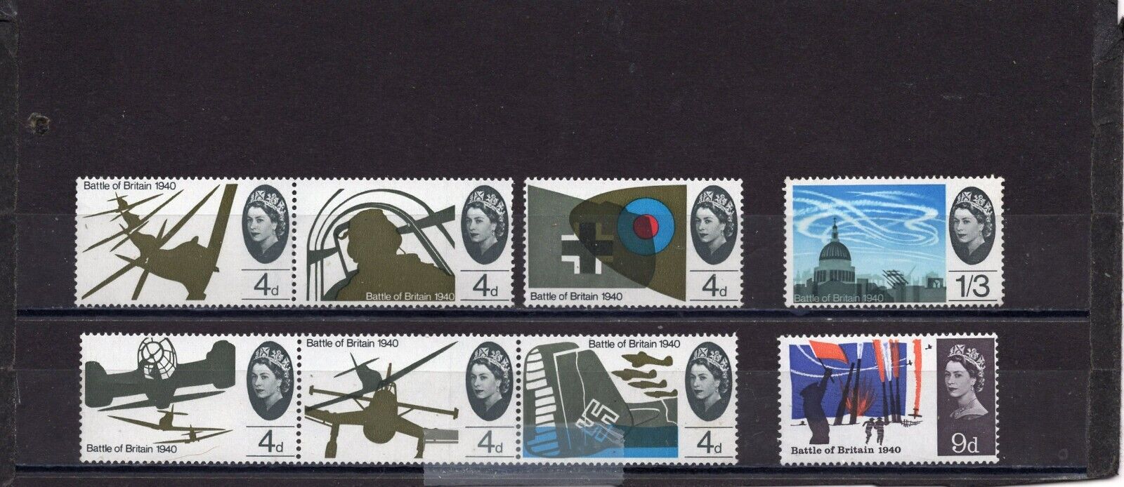 Great Britain 1965 Aviation Set Of 8 Stamps Mnh